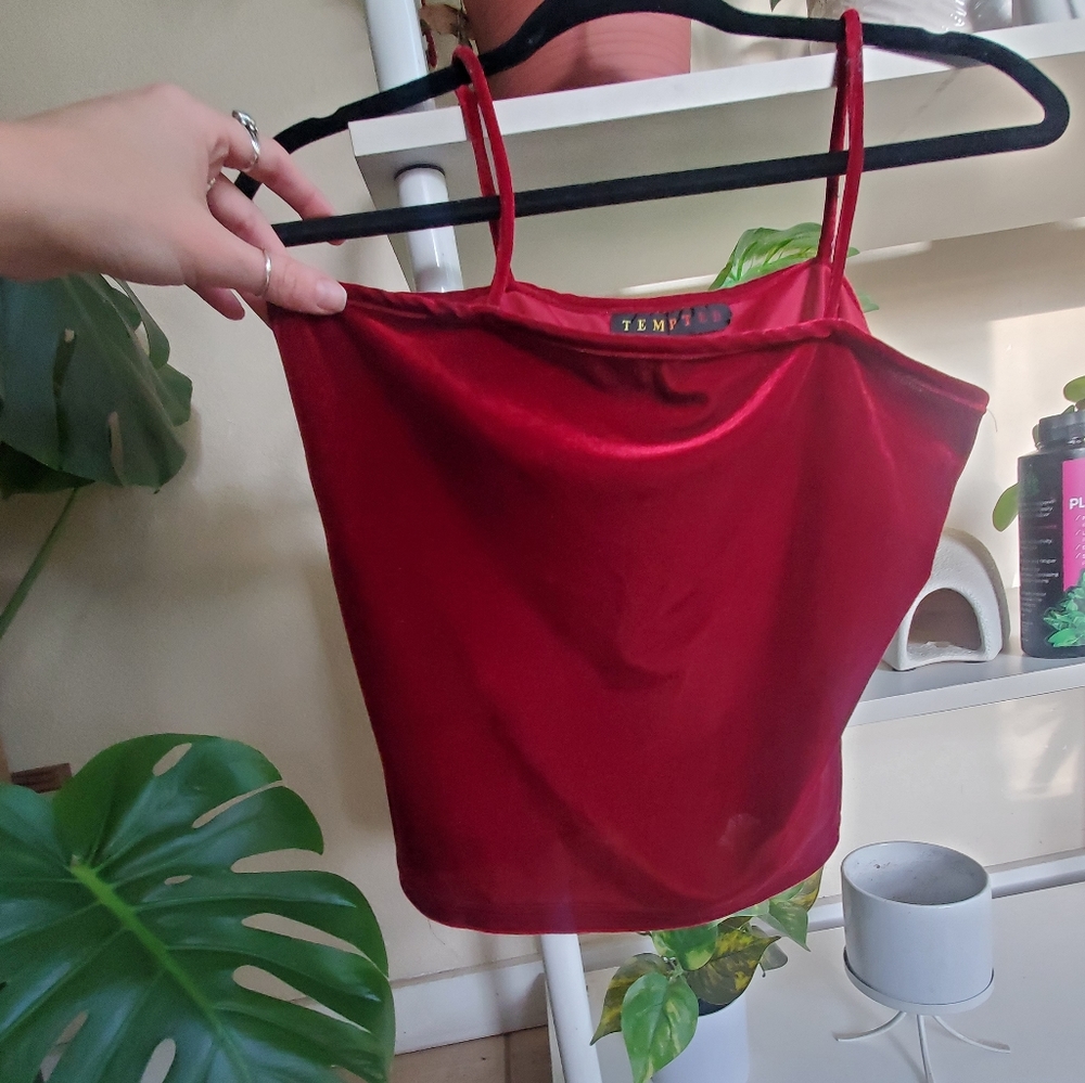 Velour burgundy tank top